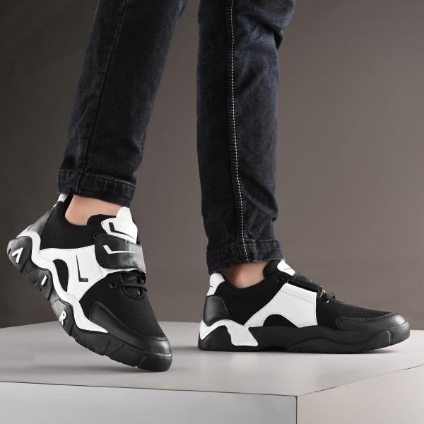 Fantum Black & White Statement Kicks For Men
